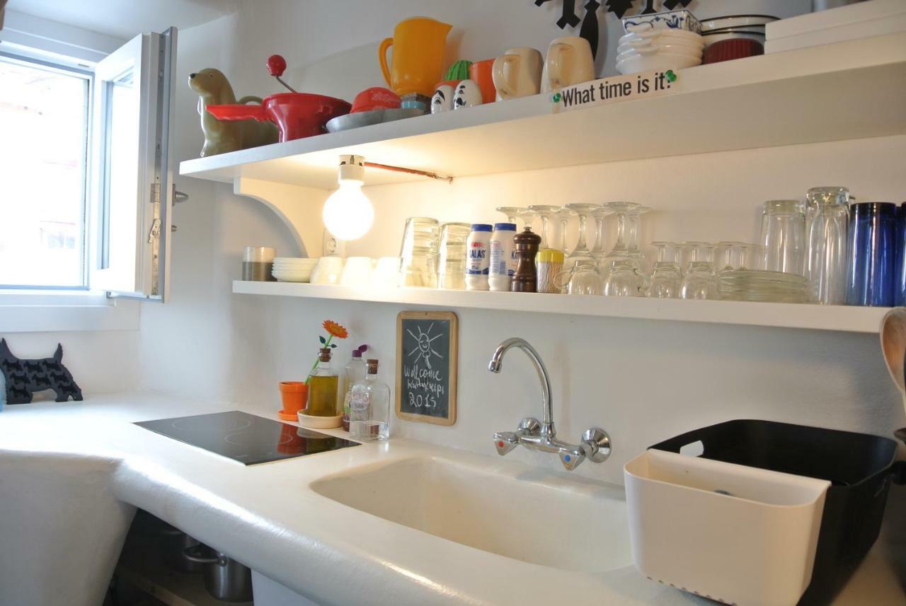 Eclectic & Artistic House In Mykonos Town Villa Bagian luar foto