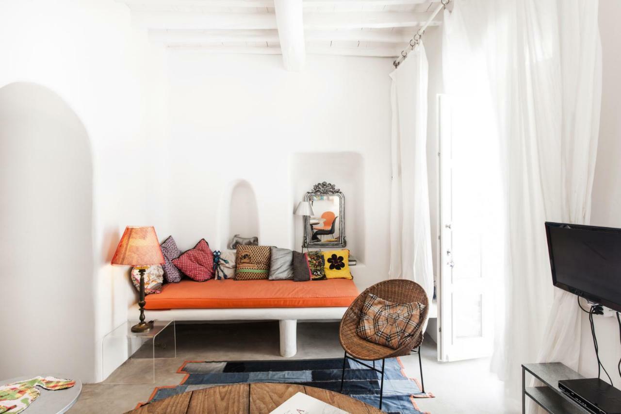 Eclectic & Artistic House In Mykonos Town Villa Bagian luar foto